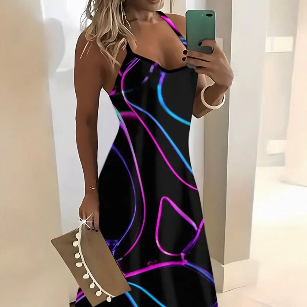 A-line Maxi Spaghetti Strap Dress